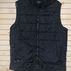 Nat Nast Full Zip Lightweight Black Packable Puffer Vest Zip Pockets Men's L
